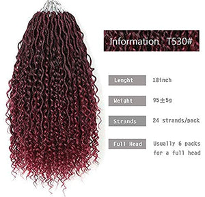 Keisha Red Burgundy  Bohemian Goddess Curly Fax Locs Crochet Hair Extensions