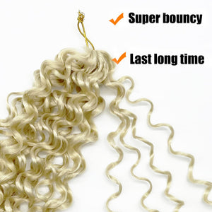 Blonde Whitney #613 Long Curl Water Wave Synthetic Crochet Hair Extensions