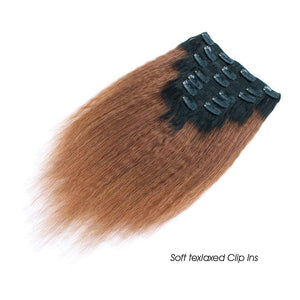 Eva Yaki Straight #1BT30 7 Piece Human Hair Clip-In Extensions
