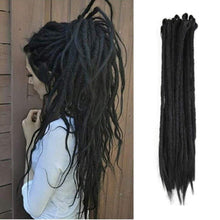 Load image into Gallery viewer, Jet Black Soft Pre-Looped Faux Locs Extension