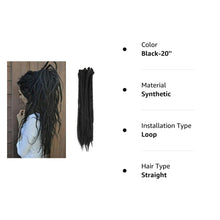 Load image into Gallery viewer, Jet Black Soft Pre-Looped Faux Locs Extension