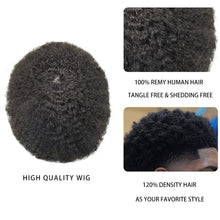Load image into Gallery viewer, Antonio Curly Human Hair PU 6&quot; Toupee for Men