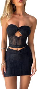 Miami Beach Black Sweetheart Cut-Out Mini Dress