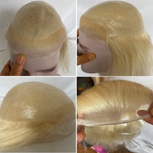 Load image into Gallery viewer, Chris European Human Hair Straight 12&quot; Swiss Lace Blonde Toupee for Men