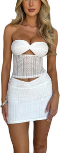 Miami Beach White Sweetheart Cut-Out Mini Dress