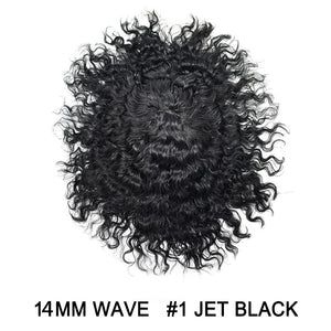 Jame 6" Curly Human Hair PU Toupee for Men
