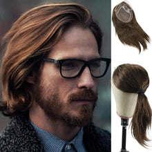 Load image into Gallery viewer, Dylan European Human Hair Straight 12&quot; Swiss Lace Brown Toupee for Men