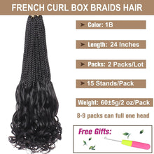 Load image into Gallery viewer, Alia 1B French Curls Box Braids Crochet Hair Extensions