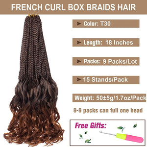 Maya T30 French Curls Box Braids Crochet Hair Extensions