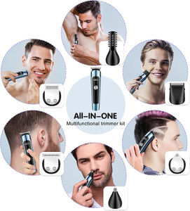 Waterproof All-in-One Electric Beard Trimming Grooming Kit