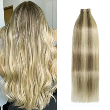 Load image into Gallery viewer, Brielle Bleach Blonde #18P613 Mixed Human Hair Tape-In Hair Extensions