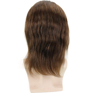 Dylan European Human Hair Straight 12" Swiss Lace Brown Toupee for Men