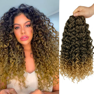 Isabella Blonde Ombre Curl Water Wave Synthetic Crochet Hair Extensions