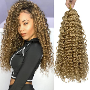Lola Honey Blonde #27 Long Curl Water Wave Synthetic Crochet Hair Extensions