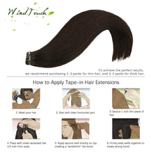 Load image into Gallery viewer, Alexis Dark Brown Straight Human Hair Tape-In Hair Extensions