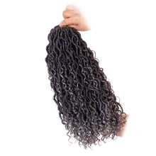 Load image into Gallery viewer, Grey Boho Goddess Curly Fax Locs Crochet Hair Extensions