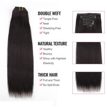 Load image into Gallery viewer, Kenya Yaki Straight 7 Piece Human Hair Clip-In Extensions