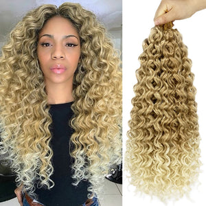 Christina 27/613 Honey Blonde Long Curl Water Wave Synthetic Crochet Hair Extensions