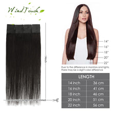 Load image into Gallery viewer, Ariana Straight Human Hair 1B Tape-In Hair Extensions
