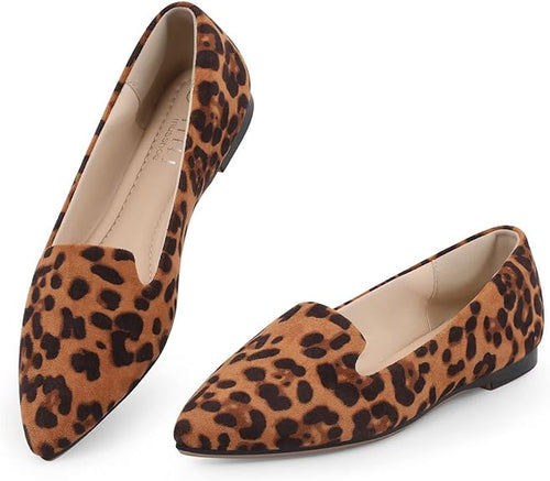Women's Cheetah Print Pointy Toe Loafers