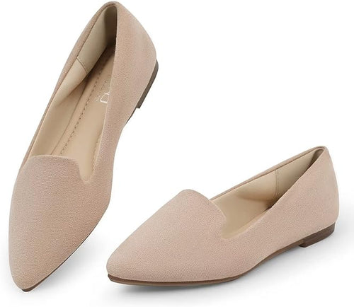 Women's Nude Print Pointy Toe Loafers