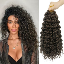 Load image into Gallery viewer, Mariah Dark Brown Long Curl Water Wave Synthetic Crochet Hair Extensions