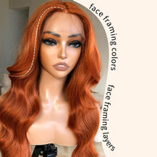 Load image into Gallery viewer, Ginger Ice Spice Human Hair Blend Body Wave Lace Front Wig