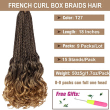 Load image into Gallery viewer, Kaylee T27 Blonde Mix French Curls Box Braids Crochet Hair Extensions
