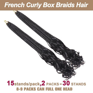 Alia 1B French Curls Box Braids Crochet Hair Extensions