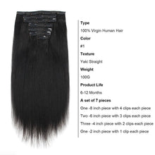 Load image into Gallery viewer, Yandy Yaki Straight #1 Human Hair Clip-In Extensions