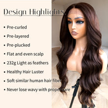Load image into Gallery viewer, Hilary Brown Human Hair Blend Body Wave Lace Front Wig