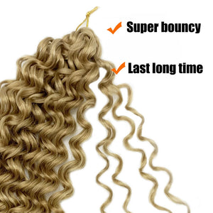 Christina 27/613 Honey Blonde Long Curl Water Wave Synthetic Crochet Hair Extensions