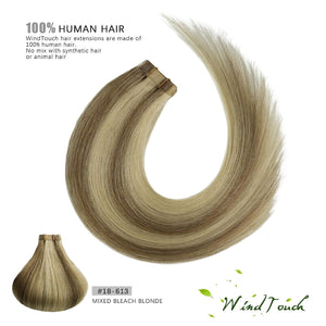 Brielle Bleach Blonde #18P613 Mixed Human Hair Tape-In Hair Extensions