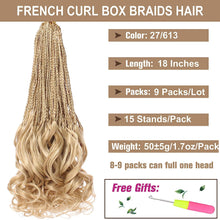 Load image into Gallery viewer, Barbie Blonde #27/613 French Curls Box Braids Crochet Hair Extensions