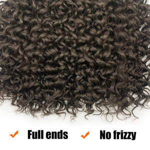 Mariah Dark Brown Long Curl Water Wave Synthetic Crochet Hair Extensions