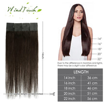 Load image into Gallery viewer, Alexis Dark Brown Straight Human Hair Tape-In Hair Extensions