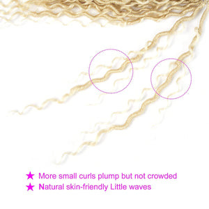 Blonde #613 Bohemian Goddess Curly Fax Locs Crochet Hair Extensions
