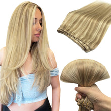 Load image into Gallery viewer, Hailey Golden Blonde P16/22 Double Wefted Human Hair Sew In Extensions