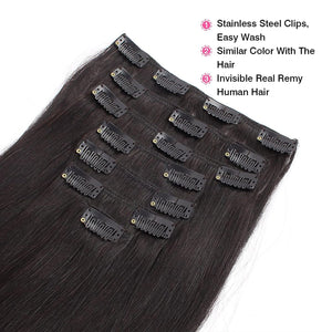Selita Silky Straight Human Hair Clip-In Extensions