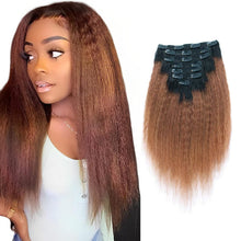 Load image into Gallery viewer, Eva Yaki Straight #1BT30 7 Piece Human Hair Clip-In Extensions