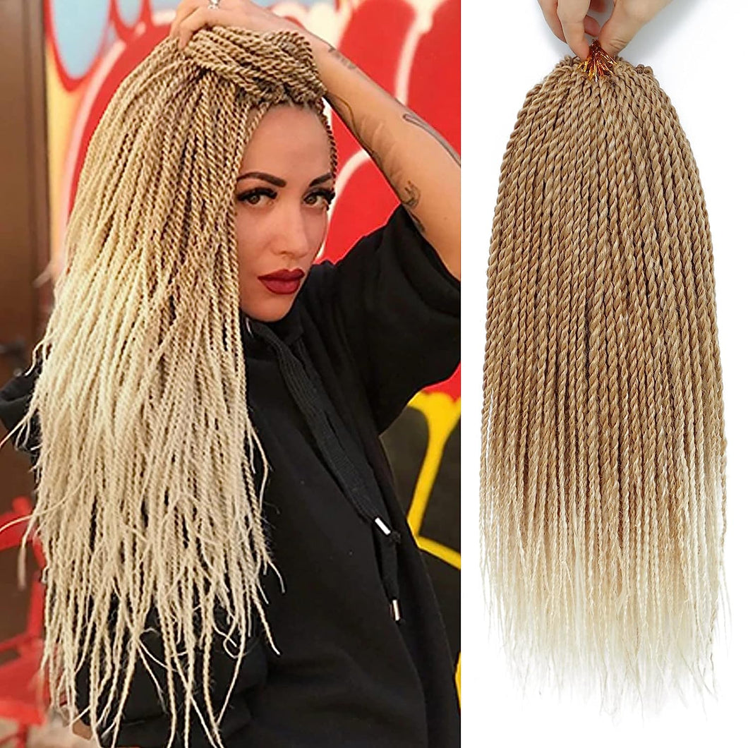 Tiffany 27/613 Blonde Ombre Micro Senegalese Twist Braids Crochet Hair Extensions