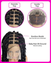 Load image into Gallery viewer, Goddess #1B Crochet Box Braids with Curly Ends Lace Front Wig
