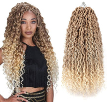 Load image into Gallery viewer, Kira #T27/613 Bohemian Goddess Curly Fax Locs Crochet Hair Extensions