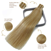 Load image into Gallery viewer, Stacy Honey Blonde #613 Human Hair Tape-In Hair Extensions