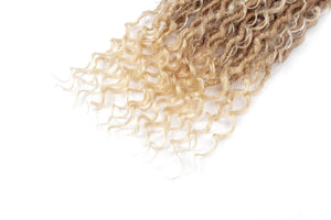 Kira #T27/613 Bohemian Goddess Curly Fax Locs Crochet Hair Extensions