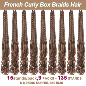 Lauren 27/33 Blonde & Brown French Curls Box Braids Crochet Hair Extensions