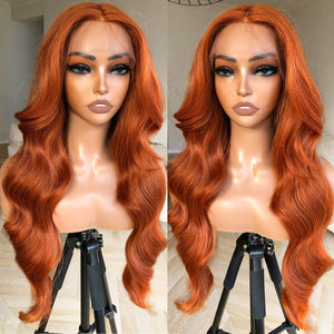 Ginger Ice Spice Human Hair Blend Body Wave Lace Front Wig