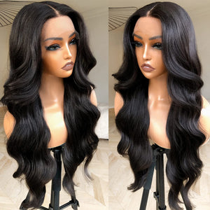 Nikki Jet Black Human Hair Blend Body Wave Lace Front Wig