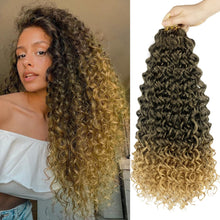 Load image into Gallery viewer, Isabella Blonde Ombre Curl Water Wave Synthetic Crochet Hair Extensions