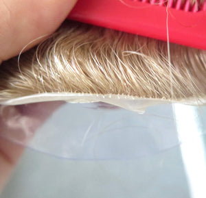 Men's European Human Hair Wavy 30 mm Lace Toupee